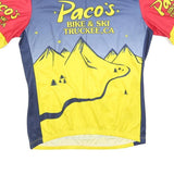 SUGOI Mens Blue & Red Paco's Graphic Cycling T-Shirt M Short Sleeve Crew Neck