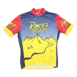 SUGOI Mens Blue & Red Paco's Graphic Cycling T-Shirt M Short Sleeve Crew Neck