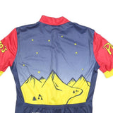 SUGOI Mens Blue & Red Paco's Graphic Cycling T-Shirt M Short Sleeve Crew Neck