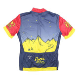 SUGOI Mens Blue & Red Paco's Graphic Cycling T-Shirt M Short Sleeve Crew Neck