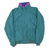 SIERRA SPORT Mens Green Purple Zip Jacket L Polyester Blend Plain Lightweight