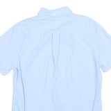 TOMMY HILFIGER Mens Blue Cotton Blend Shirt M Classic Button-Down Collar Short