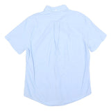 TOMMY HILFIGER Mens Blue Cotton Blend Shirt M Classic Button-Down Collar Short