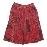 KORET Womens Red Black Floral Patchwork A-Line Knee Length Polyester Blend Skirt