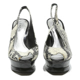 BEBE Womens Slingback Platform Heels Black & White Leather UK 5 Elegant Style