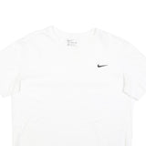 NIKE Womens White Crew Neck T-Shirt L Cotton Casual Short Sleeve Classic Fit
