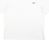 NIKE Womens White Crew Neck T-Shirt L Cotton Casual Short Sleeve Classic Fit