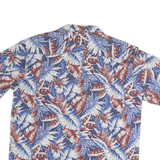 PARADISE BAY Mens Blue & Red Leaf Patterned Cotton Shirt M Hawaiian Style