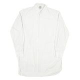 Mens White Cotton Blend Formal Shirt M Long Sleeve Button Collar Classic Fit