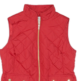 ST JOHNS BAY Womens Red Quilted Zip Vest M Polyester Blend Casual Outdoor