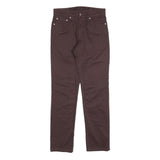 LEVI'S Mens Slim Brown Cotton Blend Slim Trousers W28 L30 Stretch Fit Zip