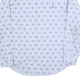 RALPH LAUREN Mens Blue Cotton Blend Shirt L Button Down Collar Classic Fit