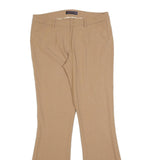 TRUSSARDI Womens Polyester Blend Beige Regular Flared Trousers W32 L32 Office