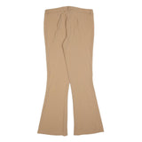 TRUSSARDI Womens Polyester Blend Beige Regular Flared Trousers W32 L32 Office
