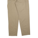 Beige Mens Regular Fit Cotton Blend Cargo Trousers W32 L32 Utility Pocket Zip