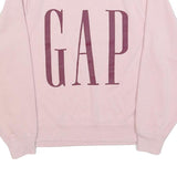 GAP Womens Pink Sweatshirt S Crew Neck Cotton Blend Logo Print