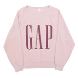 GAP Womens Pink Sweatshirt S Crew Neck Cotton Blend Logo Print