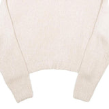 H&M Womens Cream Plain Pullover Basic Knit Jumper S Soft Acrylic Light Weight