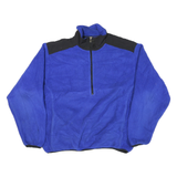 WOOLRICH Mens Blue Black Plain Fleece Pullover Jumper XL Casual Outdoor Warm