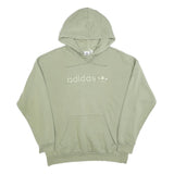 ADIDAS Womens Green Hoodie UK 14 Cotton Blend Pullover Casual Streetwear