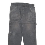 DICKIES Mens Regular Fit Straight Leg Denim Dark Grey Jeans W34 L30 Workwear