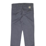CARHARTT Mens Cotton Blend Grey Slim Straight Trousers W29 L32 Casual Workwear