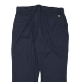 DICKIES Mens Relaxed Cotton Blend Navy Straight Trousers W40 L30 Workwear