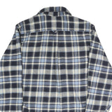 JACHS Mens Blue & Cream Check Shirt M Casual Cotton Blend Long Sleeve Button