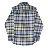 JACHS Mens Blue & Cream Check Shirt M Casual Cotton Blend Long Sleeve Button