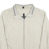 CANDA Mens Cream Jacket XL Polyester Blend Plain Zip Closure Casual Urban Style