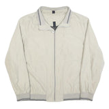 CANDA Mens Cream Jacket XL Polyester Blend Plain Zip Closure Casual Urban Style