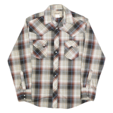 WRANGLER Mens Beige Brown Plaid Western Shirt M Casual Button-Down Cotton Blend