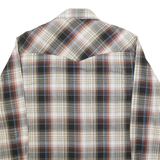 WRANGLER Mens Beige Brown Plaid Western Shirt M Casual Button-Down Cotton Blend
