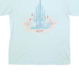 ONEITA Womens Light Blue Graphic T-Shirt XL Short Sleeve Crew Neck Cotton Blend