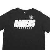FANATICS Mens Black Raiders Football Graphic T-Shirt XL Short Sleeve Crew Neck