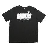 FANATICS Mens Black Raiders Football Graphic T-Shirt XL Short Sleeve Crew Neck