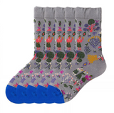 Anyfootwear 5 Pairs Grey Size 5-9 Fashion Sock High-Quality Office Sports Business Long Sock Cotton Solid Colors Skateboard Knitted Casual