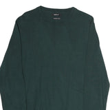 REPLAY Mens Green Jumper Plain Crew Neck Basic Knit M Casual Everyday Cotton