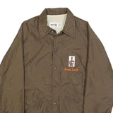 KING LOUIE Mens Brown Button Jacket S Polyester Plain Workwear Coat