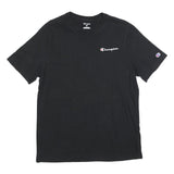 CHAMPION Mens Black Graphic T-Shirt L Short Sleeve Crew Neck Logo Print