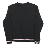 FILA Womens Black Cotton Blend Crew Neck S Logo Sweatshirt Pullover Casual