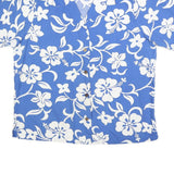 BENNY'S Mens Blue & White Floral Cotton Shirt 2XL Summer Casual Relaxed Fit