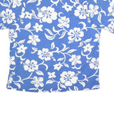 BENNY'S Mens Blue & White Floral Cotton Shirt 2XL Summer Casual Relaxed Fit