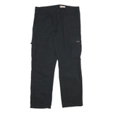 WRANGLER Mens Black Cotton Blend Relaxed Cargo Trousers W36 L30 Workwear