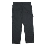 WRANGLER Mens Black Cotton Blend Relaxed Cargo Trousers W36 L30 Workwear