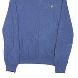 POLO RALPH LAUREN Mens Blue Yellow Logo Patterned Half Zip Jumper Cotton Blend L