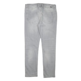 DIESEL Mens Slim Grey Denim Slim Jeans Cotton Blend W33 L29 Distressed Zip