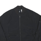 ADIDAS Womens Black Bomber Jacket S Polyester Blend Plain Zip Casual Lightweight
