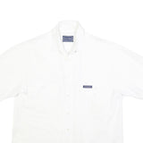 PACIFIC Mens White Cotton Blend Shirt L Casual Short Sleeve Front Pockets