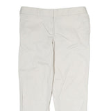J. CREW Womens White Regular Fit Straight Leg Cotton Blend Trousers W32 L25
